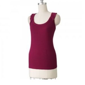 ELLE Red Ruffle Tank Top size S
